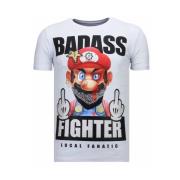 Local Fanatic Fight Club Mario Bros - Herr T-shirt - 13-6219W White, H...