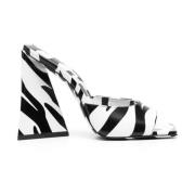 The Attico Zebra Print Klackmules White, Dam