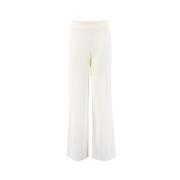 Le Tricot Perugia Wide Trousers White, Dam