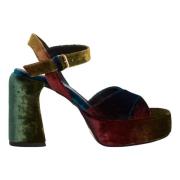 Elena Iachi Högklackade sandaler för alla tillfällen Green, Dam