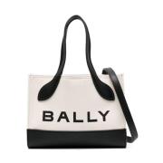 Bally Logo-Print Färgblock Väska White, Dam