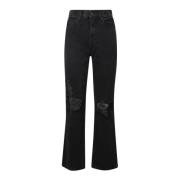 Slvrlake Straight Jeans Black, Dam