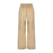 Stine Goya Beige Cargo Byxor med Maxi Fickor Beige, Dam