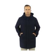 Harris Wharf London Lång ull bouclé parka Blue, Herr