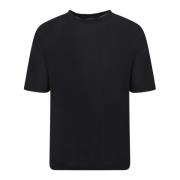 Lardini Svart Linne-Bomull T-Shirt - Ss23 Black, Herr