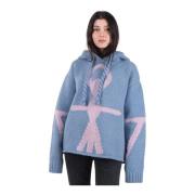 JW Anderson Anchor Logo Hoodie Blå Lila XS Blue, Dam