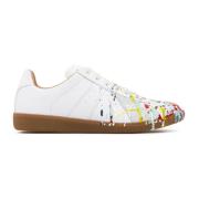 Maison Margiela Vita och Multifärgade Paint Splatter Sneakers White, H...