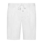 Boggi Milano Stretch Bomull Sommar Bermuda Shorts White, Herr
