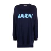 Marni Ink Stickade Långärmade Toppar Blue, Dam