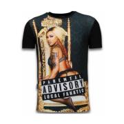 Local Fanatic Parental Advisory LF Rhinestone - Herr T Shirt - 5985 Bl...