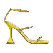 Amina Muaddi High Heel Sandals Yellow, Dam