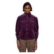 Antik Batik Tilda sammetsskjorta Purple, Dam