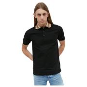 Burberry Rutig Krage Polo Tröja Black, Herr