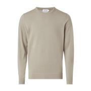 Calvin Klein Merino Crew Neck Sweater - Fresh Clay Beige, Herr