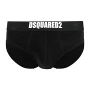 Dsquared2 Svart Underkläder med Vit Logotyp Black, Herr