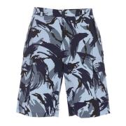 Kenzo Blå Camouflage Cargo Shorts Blue, Herr