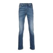 Dondup Slim-Fit Whiskered Jeans Uppgradera Samling Blue, Herr