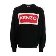 Kenzo Logo-detalj Stickad Tröja Black, Herr