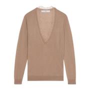 IRO V-neck Knitwear Beige, Dam