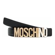 Moschino Logo Bälte Black, Dam