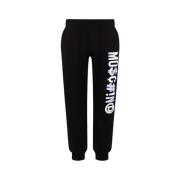 Moschino Svarta Joggingbyxor med Broderad Logotyp Black, Herr