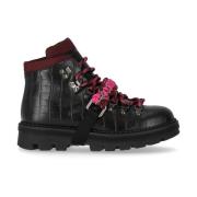 Pinko Pinko Zzero Black Fuchsia Combat Boots Black, Dam