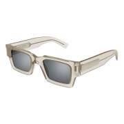 Saint Laurent Beige and Silver Women`s Sungles Gray, Dam