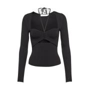 Simkhai Long Sleeve Tops Black, Dam