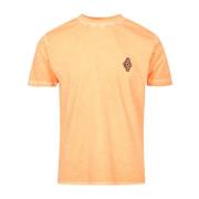 Marcelo Burlon T-shirt med broderat multicolor kors Orange, Herr