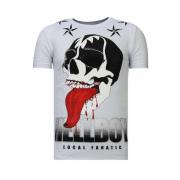 Local Fanatic Hellboy Rhinestone - Man T shirt - 13-6226W White, Herr