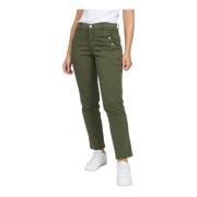 2-Biz Höstgröna jeans med hög midja och vanlig passform Green, Dam