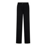 Freequent Straight Trousers Black, Dam