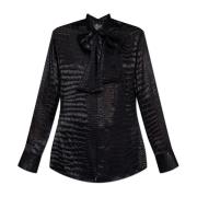Versace Skjorta med djurmotiv Black, Dam