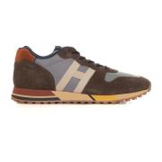 Hogan H383 Sneakers in canvas and leather Brown, Herr