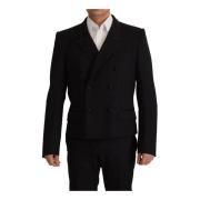 Dolce & Gabbana Stunning Double Breasted Wool Blazer Black, Herr