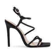 Steve Madden Strass/Circon Höga Klack Sandaler Black, Dam