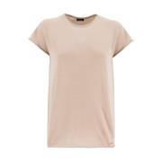 Kiton Cashmere Silk Blend Crew Neck T-shirt Beige, Dam