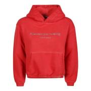 Alexander Wang Röd Glitter Puff Logo Sweatshirt Red, Dam