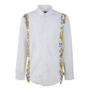 Versace Jeans Couture Vit Logo Couture Kontrastskjorta för Män White, ...