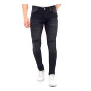True Rise Jeans med slitna detaljer Slim Fit - Dc-049 Black, Herr