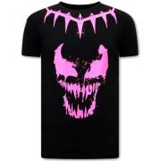 Local Fanatic T Shirt Med Tryck Venom Face Neon Black, Herr