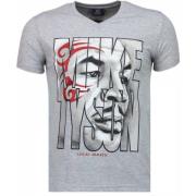 Local Fanatic Mike Tyson Tribal - Herr T-shirt - 2311G Gray, Herr