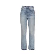 Re/Done Högmidjade Straight Jeans Blue, Dam