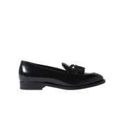 Scarosso Klassiska svarta tassel loafers Black, Dam