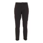 Dondup Svarta Slim-fit Läderbyxor Black, Herr