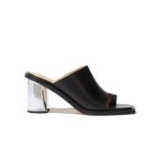 Scarosso Gwen Mules - Handgjorda italienska lädersandaler Black, Dam