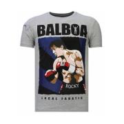 Local Fanatic Balboa Rocky Rhinestone - T shirt Herr - 13-6223G Gray, ...