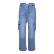 Part Two Raka Jeans med Cargo-inspirerade Fickor Blue, Dam