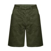 BomBoogie Lättvikts bomullstwill Bermuda shorts Green, Dam