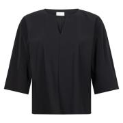 Jane Lushka Stami Blus - Stilfull och Edgy Teknisk Jersey Black, Dam